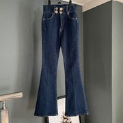 Women's Thin Slim-fit Stretch Light-colored Flared Jeans Trousers